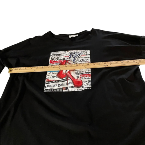 WoWo Black Statement Shirt with Mesh Sleeves.  Size:2X - Picture 7 of 10